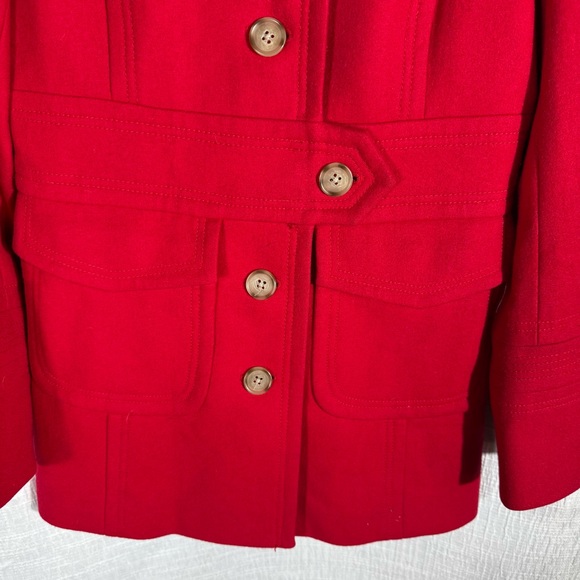 J.Crew Wool Military Style Peacoat Red size 2 - Picture 4 of 9